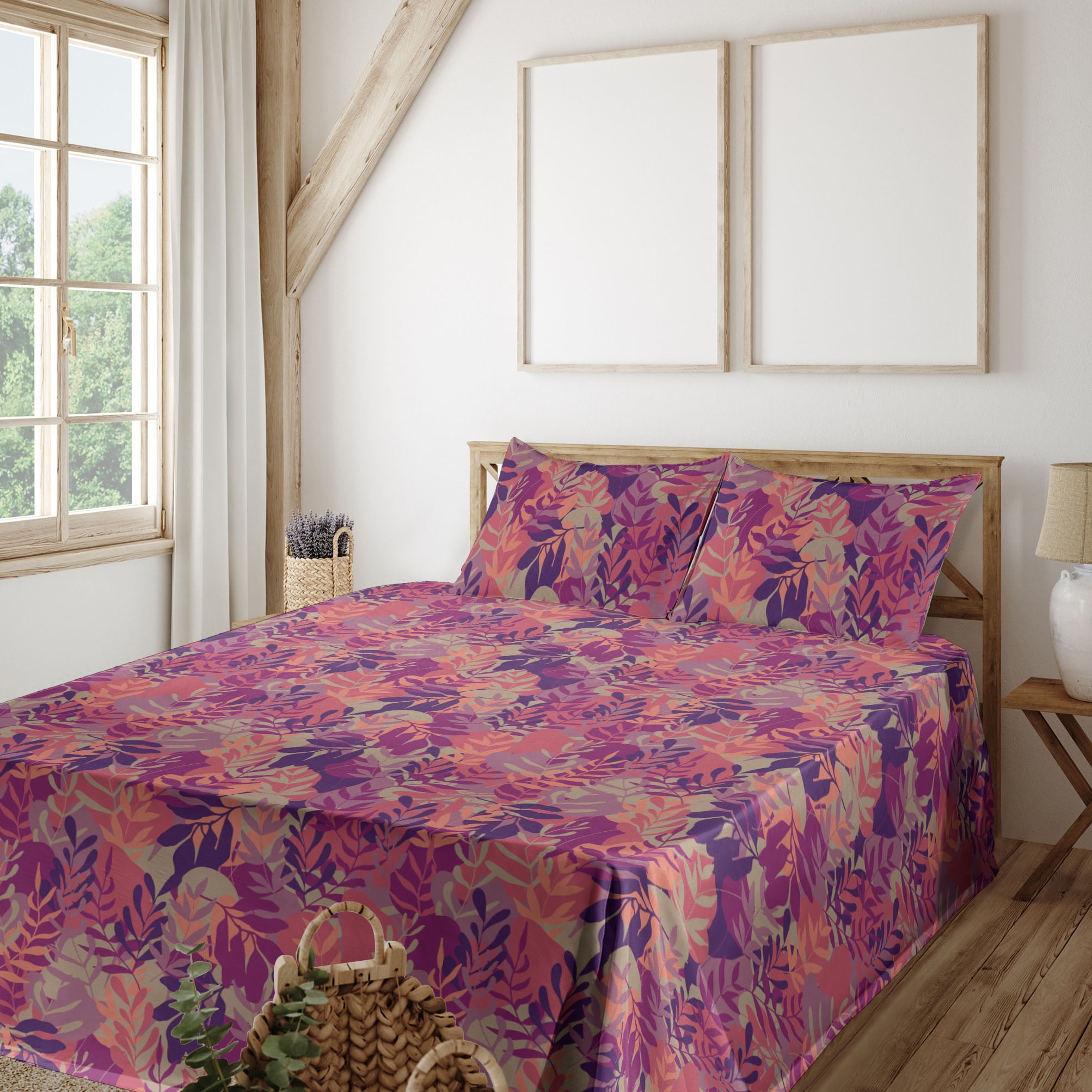 Magenta Pale Lilac Indigo Microfiber King Sheet Set