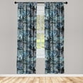 thumbnail image 1 of Leafy Design Window Curtains, Darkened Jungle Inspirations Colorful Jumble Leaves Pattern Neutral, Lightweight Decor 2-Panel Set with Rod Pocket, Pair of - 28"x95", Seafoam Dark Lavender, by Ambesonne, 1 of 3
