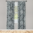 thumbnail image 1 of Leafy Design Window Curtains, Soft Colors Leaves Silhouette on Geometric Abstract Boho Backdrop, Lightweight Decor 2-Panel Set with Rod Pocket, Pair of - 28"x84", Pale Azure Blue Dimgray, by Ambesonne, 1 of 3