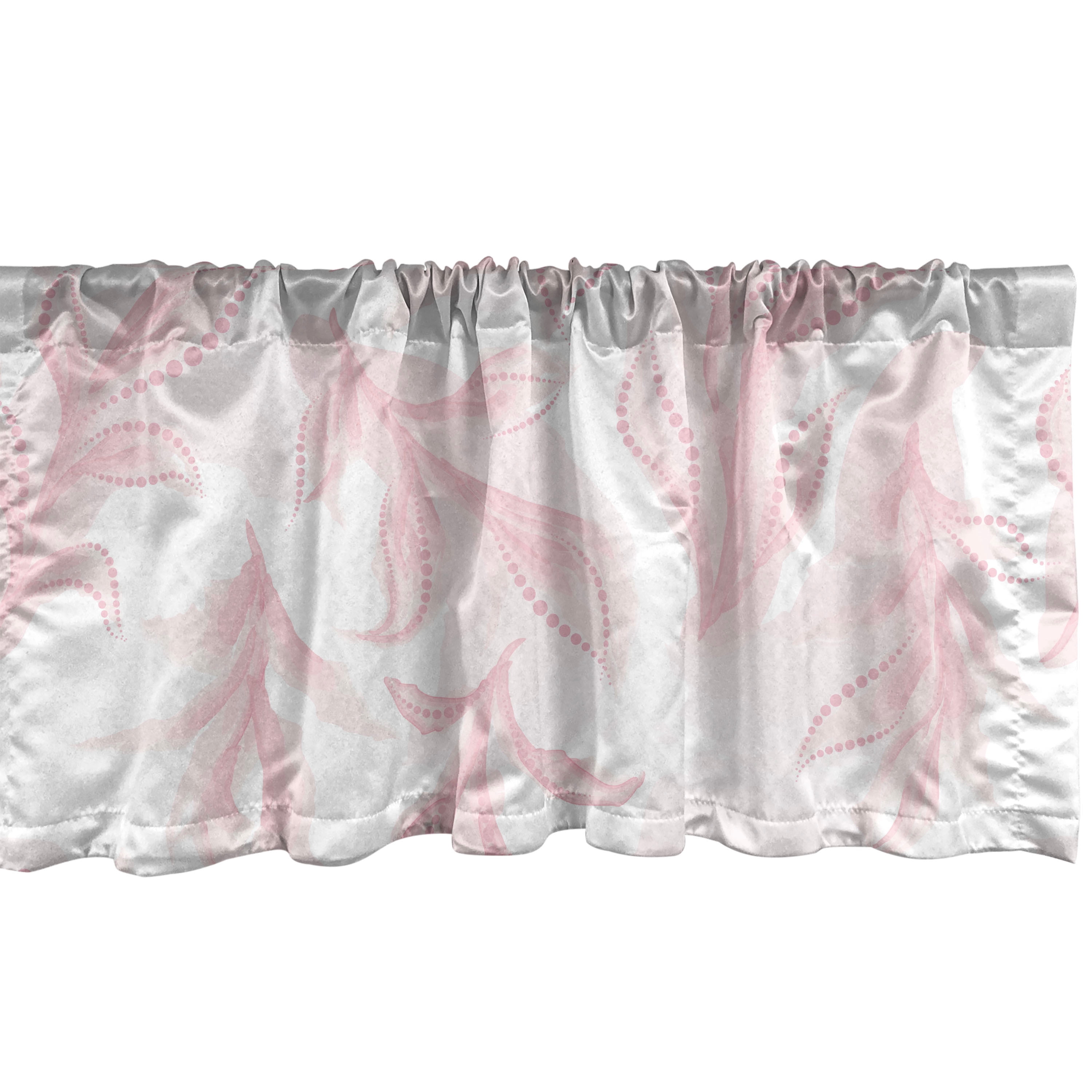 Leafy Design Window Valance, Fantasy Vibe Dreamy Leaves with Hue and ...