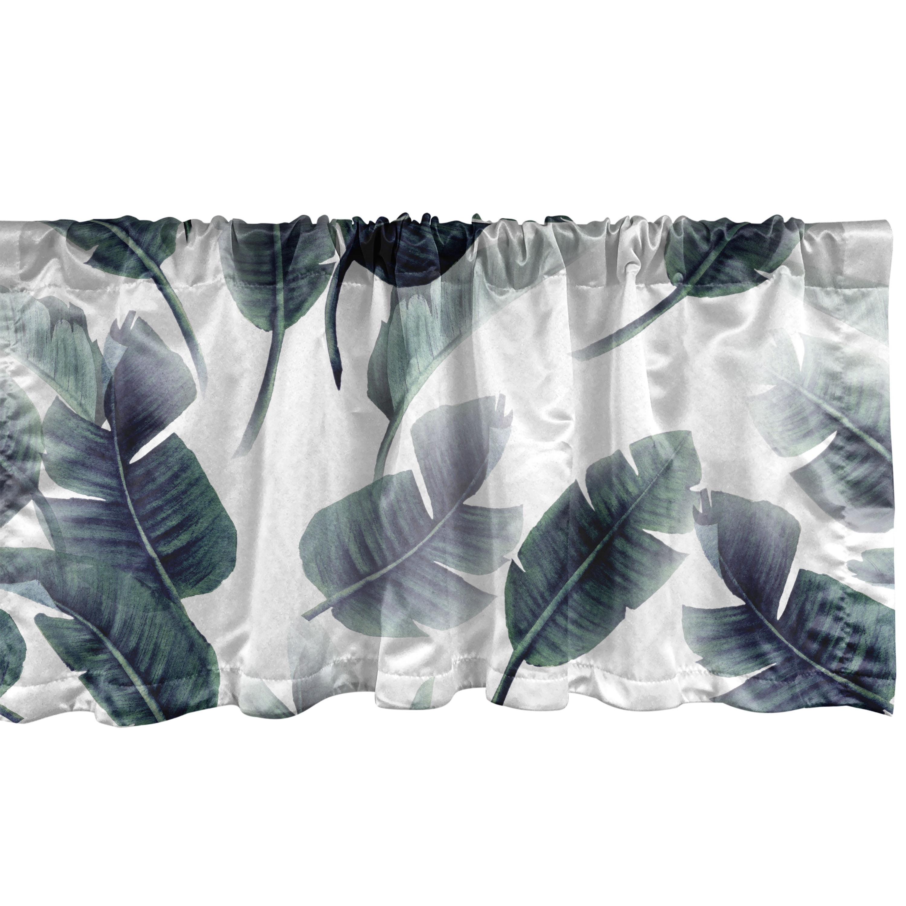 Leafy Design Window Valance, Tropical Fantasy Vibes Falling Leaves ...