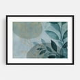 thumbnail image 1 of Leafy Elegance Modern Nature Art Teal 01 - Painting Black Framed Wall Art Print 24 x 36 inches, 1 of 4