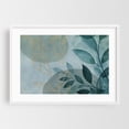 thumbnail image 1 of Leafy Elegance Modern Nature Art Teal 01 - Painting White Framed Wall Art Print 16 x 24 inches, 1 of 3
