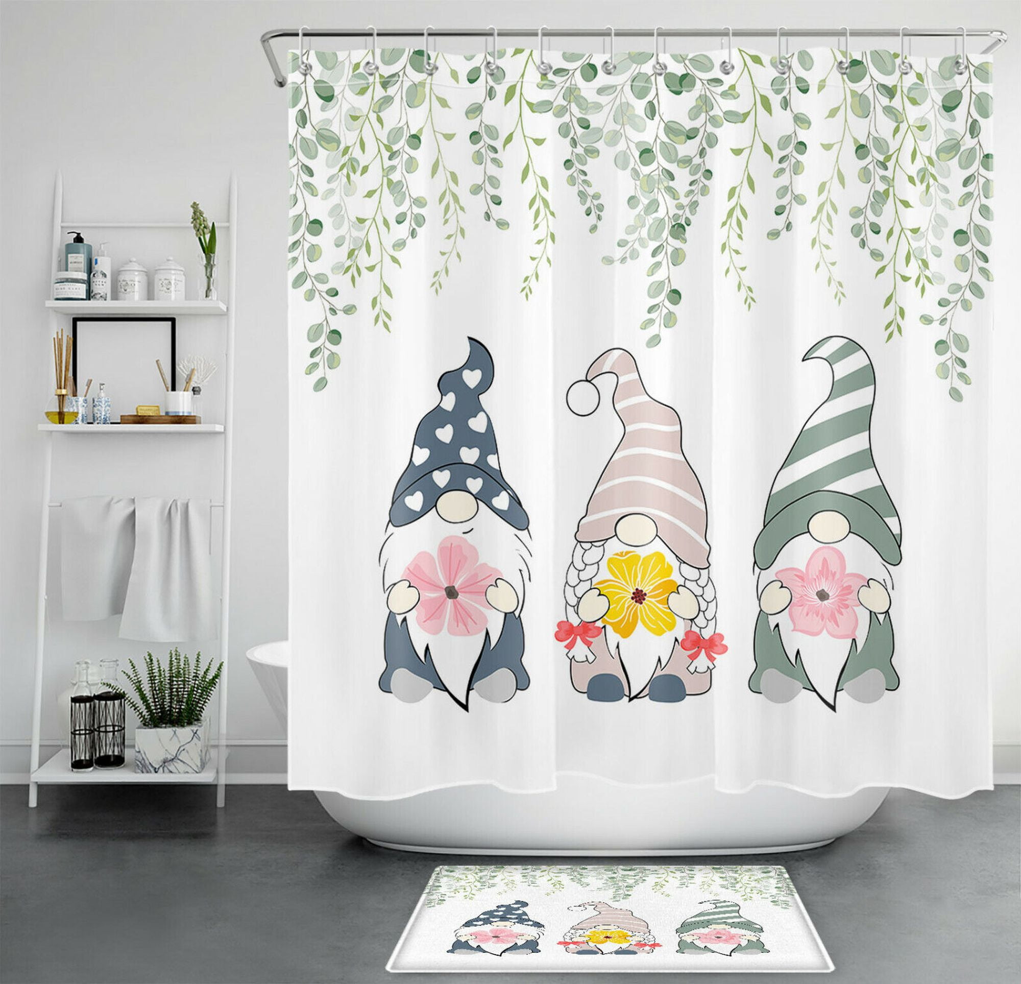 Leafy Gnome Watercolor Shower Curtain - Stunning Bathroom Decor ...