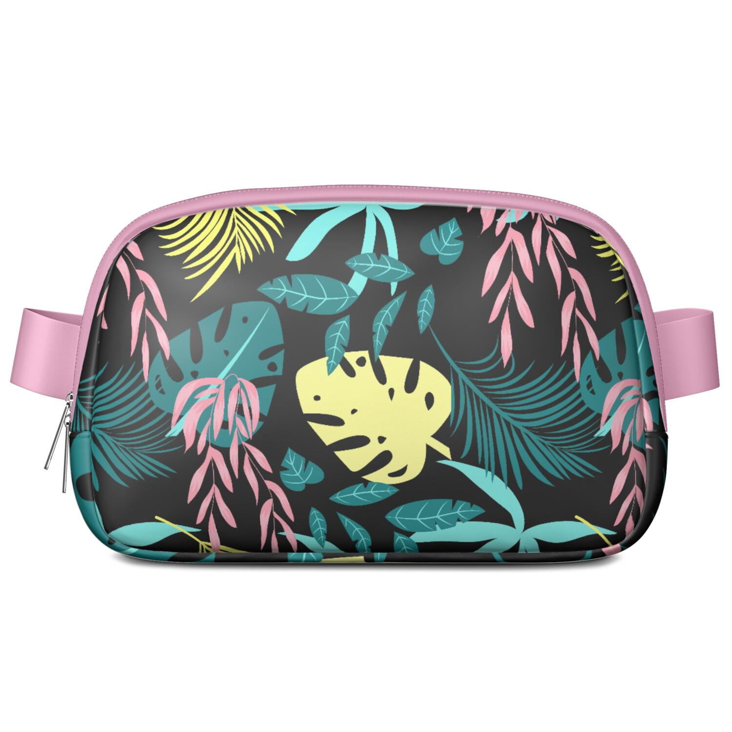 Leafy Green Palm Print Fanny Pack – Botanical Waist Bag with Hawaiian Floral Style