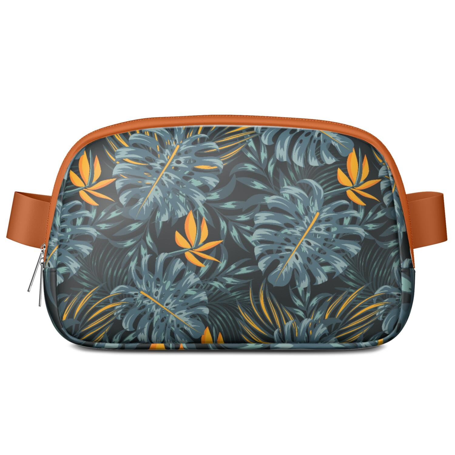 Leafy Green Palm Print Fanny Pack – Botanical Waist Bag with Hawaiian Floral Style