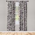 thumbnail image 1 of Leafy Pattern Window Curtains, Muted Floral Design Garden Scene Silhouettes with Hues Print, Lightweight Decor 2-Panel Set with Rod Pocket, Pair of - 28"x84", Pale Mauve Charcoal Grey, by Ambesonne, 1 of 3