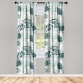 thumbnail image 1 of Leafy Silhouettes Window Curtains, Tropical Boho Leaves Greenery on Brush Strokes Look Jumble Backdrop, Lightweight Decor 2-Panel Set with Rod Pocket, Pair of - 28"x84", Dark Teal White, by Ambesonne, 1 of 3