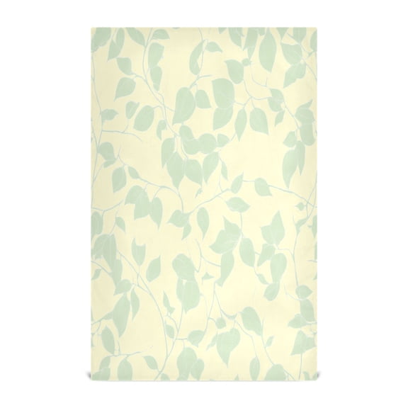 Leafy Theme Pattern Design Decorative Waffle Towel Kitchen Dishcloth 28x18in Multi-Use Tea Towel