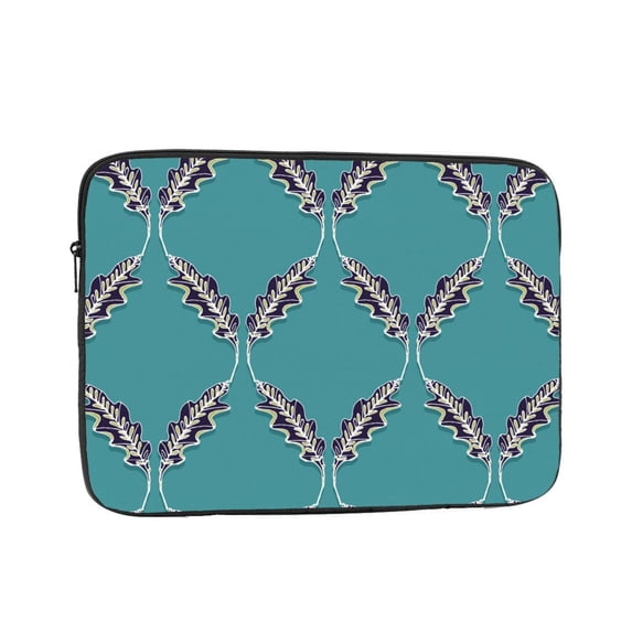 Leafy Trellis on Teal 15 inch Portable Laptop Sleeve Compatible with MacBook Air Notebook Computer Case for Men Women College School Students