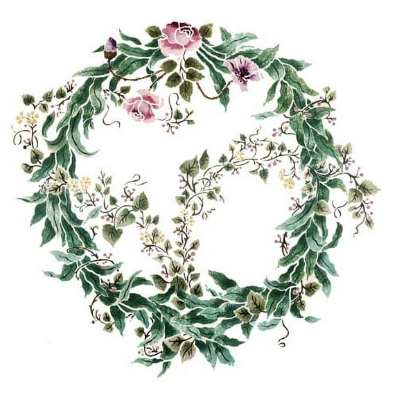 Leafy Vine Wreath Wall Stencil - DEE239 by DeeSigns