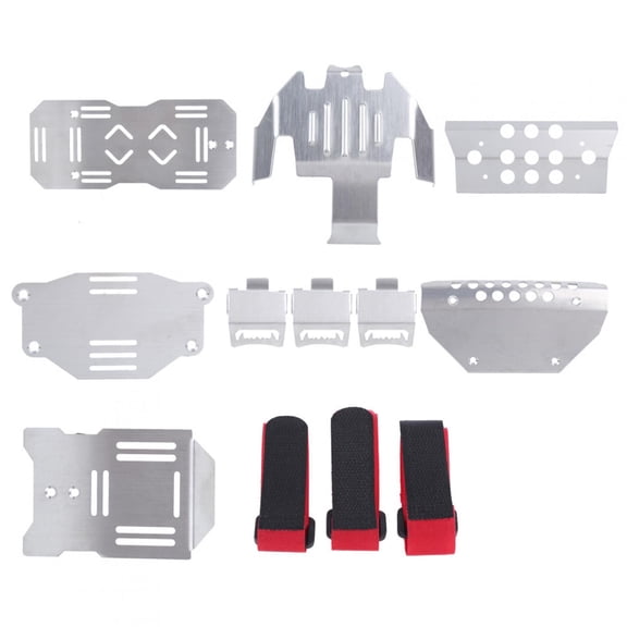 LeafyLuxe Chassis Plate, RC Car Chassis Protector, Stainless Steel Chassis Plate Suitable For-6G63 6X6 1/10RC Car Model Silver Stainless Steel Chassis Plate