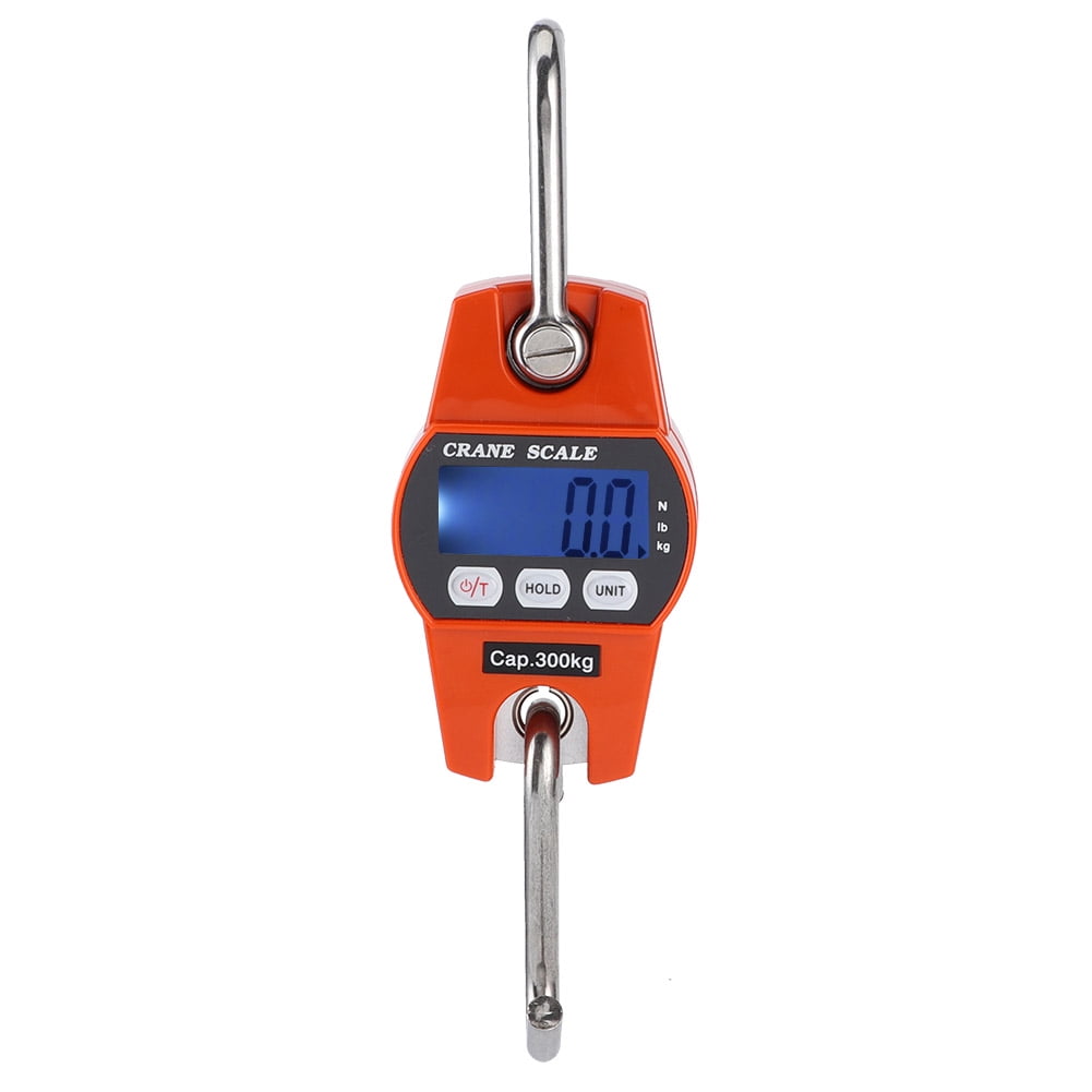 LeafyLuxeABS, Stainless Steel Electric Scale, Weighing Scale, Mini Portable Digital LCD Display Hanging Scale Electronic Weighing Scale 300kg/600lb Orange