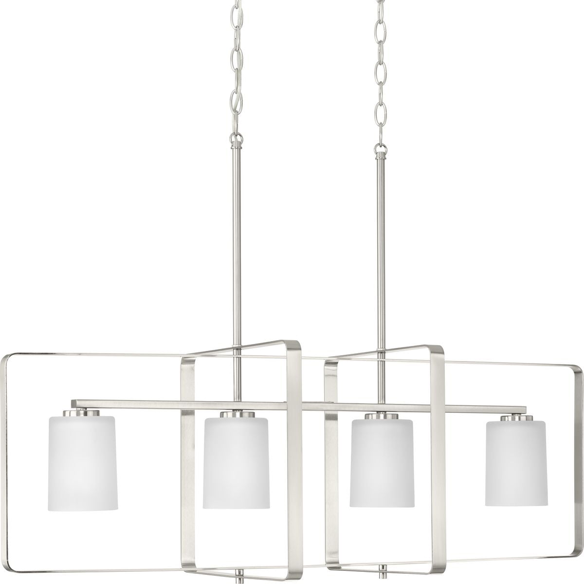 League 42'' Brushed Nickel Modern Farmhouse Chandelier with Etched Glass