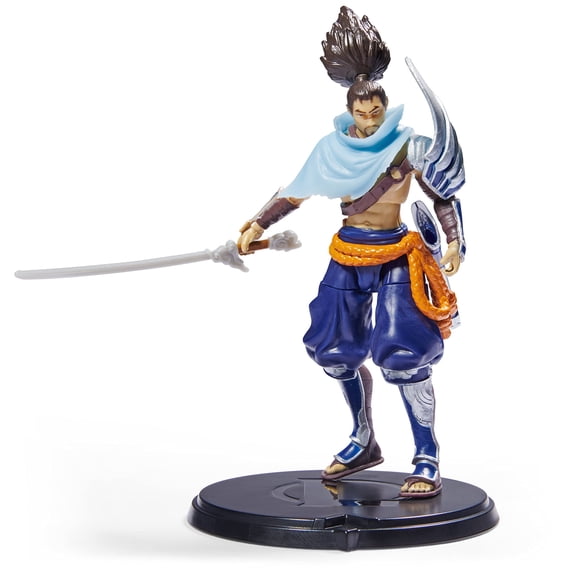 League of Legends, 4-Inch Yasuo Collectible Figure w/Premium Details and Sword Accessory, The Champion Collection, Collector Grade, Ages 12 and Up 4 Inch