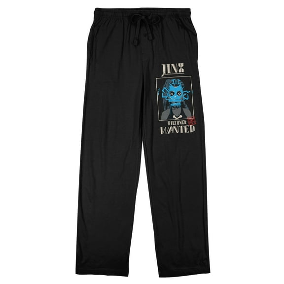League Of Legends Arcane Jinx Wanted Poster Adult Black Sleep Pajama Pants-Medium
