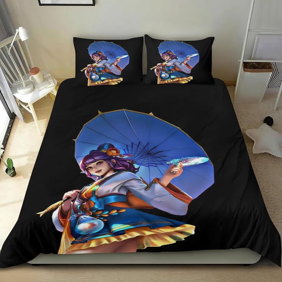 League Of Legends Themed Bed Sheet Set Three Piece Set 53x79 Inches Comfortable And Skin Friendly Unique Design Creating A Star Studded Night