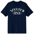 thumbnail image 1 of League of Legends Arcane 'Wanted Jinx' Adult Navy Crew Neck Short Sleeve T-Shirt-XXL, 1 of 3