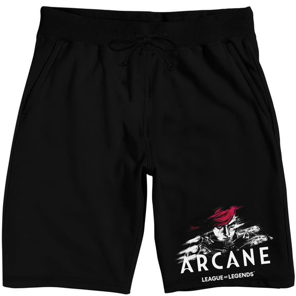 League of Legends VI Logo Adult Black Sleep Pajama Shorts-XS