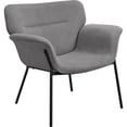 thumbnail image 1 of Benjara Leah 32 Inch Accent Chair, Woven Fabric Upholstery, Angled Metal Legs, Gray, 1 of 5