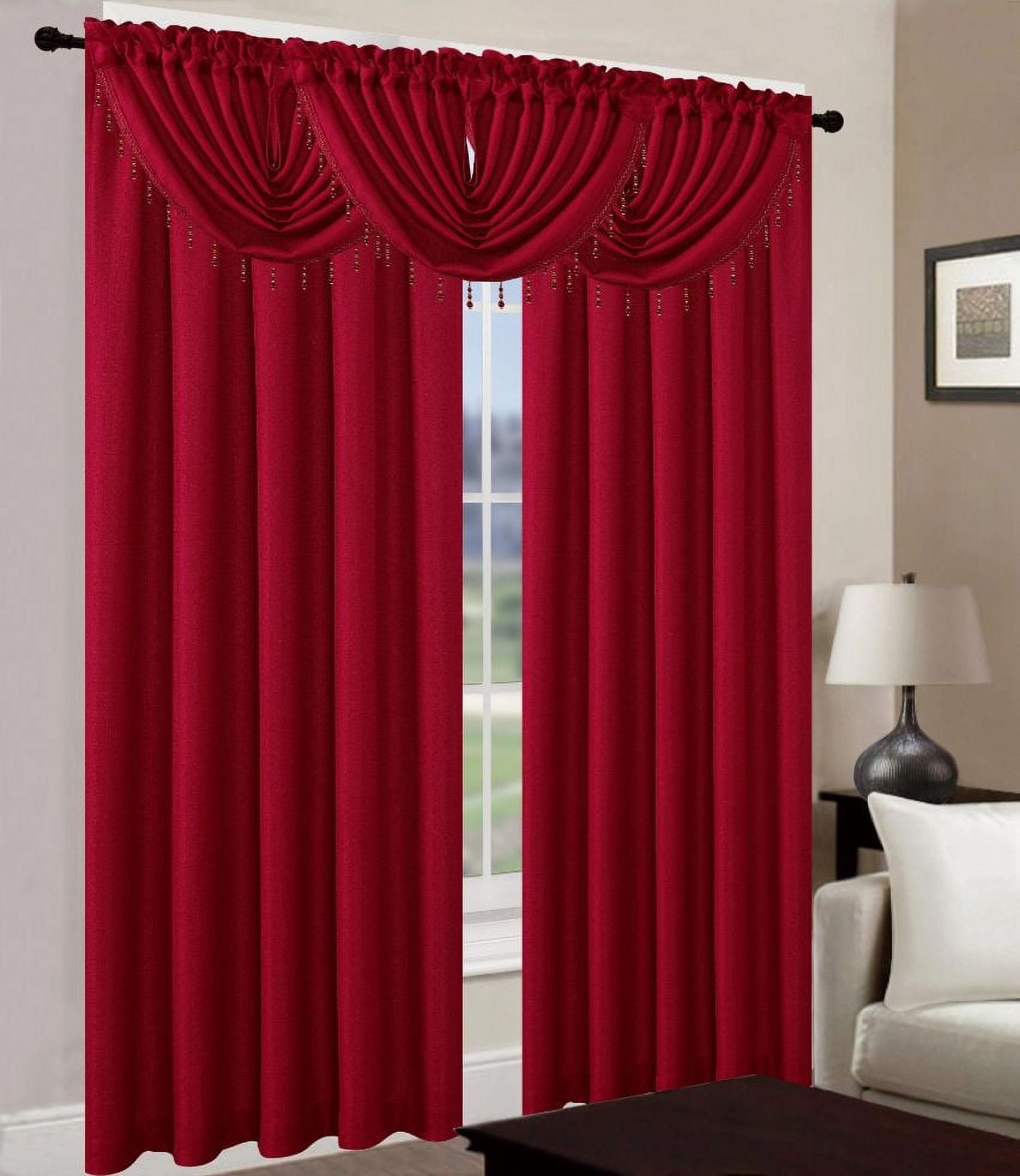 Luxury Home Textile Glam Burgundy Solid Print Rod Pocket Indoor