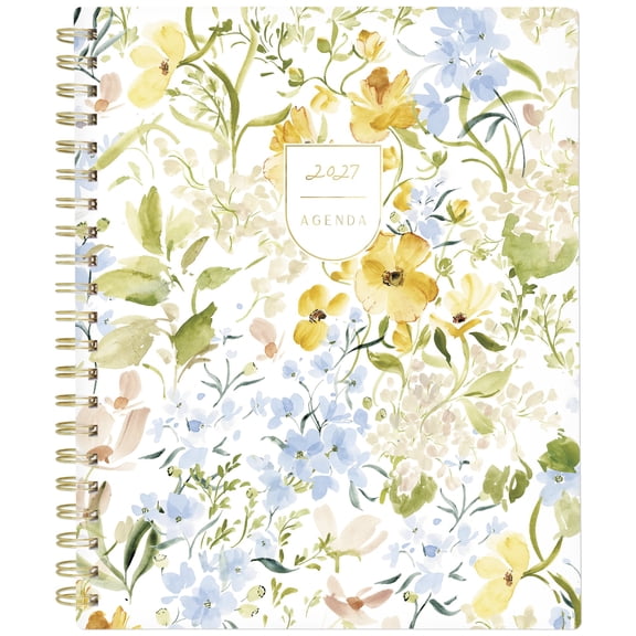 Leah Bisch for Mead Cambridge 2027 Weekly Monthly Planner Floral Rain Large 8 12
