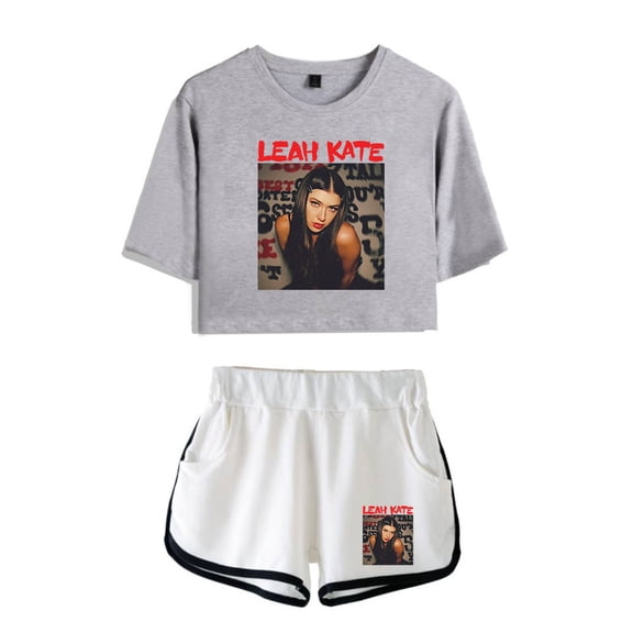 Leah Kate Tee Shorts 2 Pieces Sets Casual Wear Fashion Women Trucksuit 2 Piece Suit