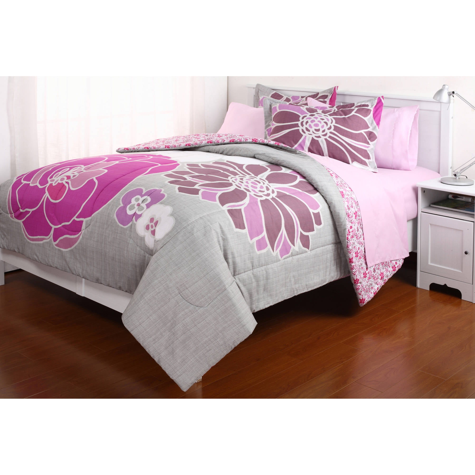 Leah Reversible Bed in a Bag Bedding Set Walmart