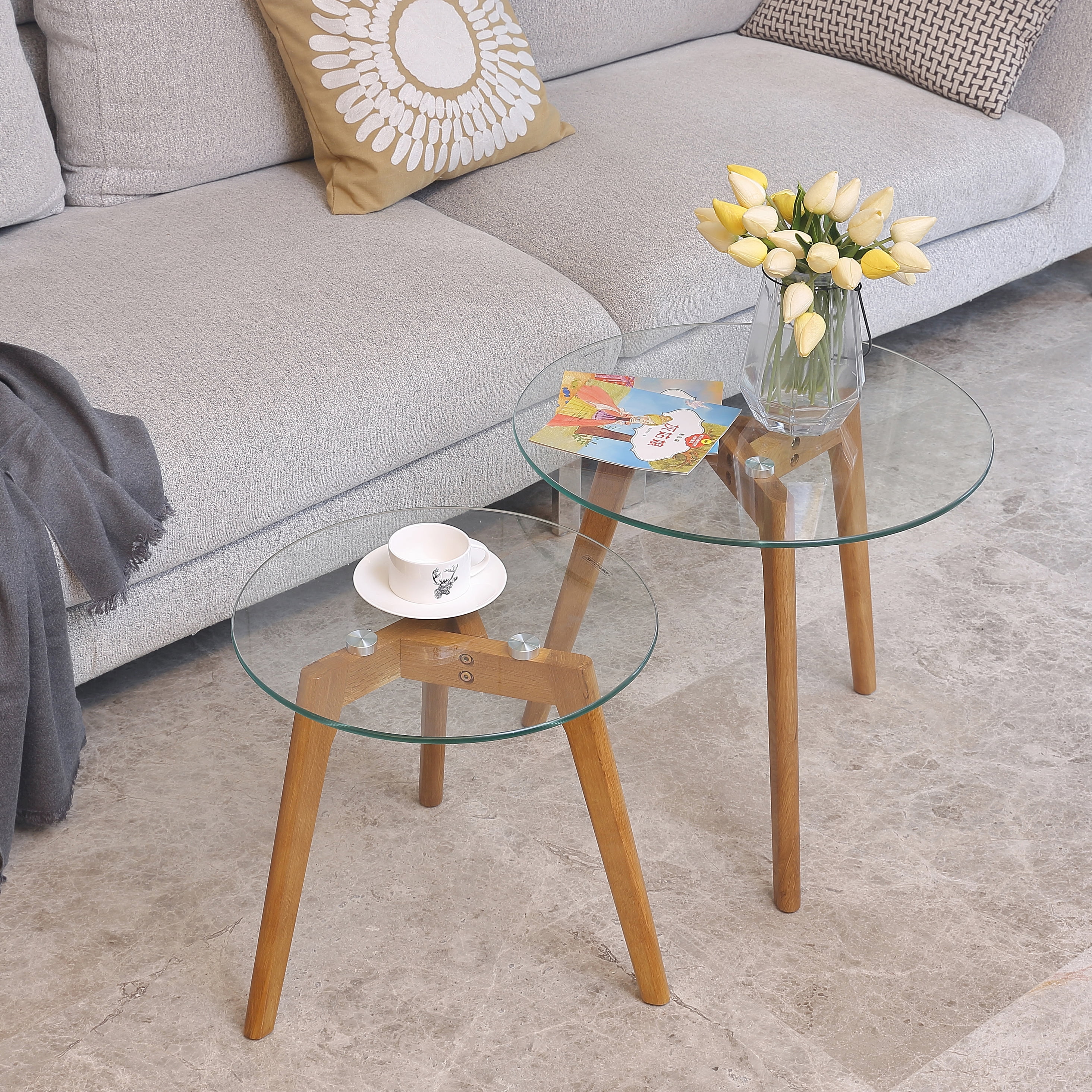 Rejoice Home Contemporary Round Wood Coffee Table Natural
