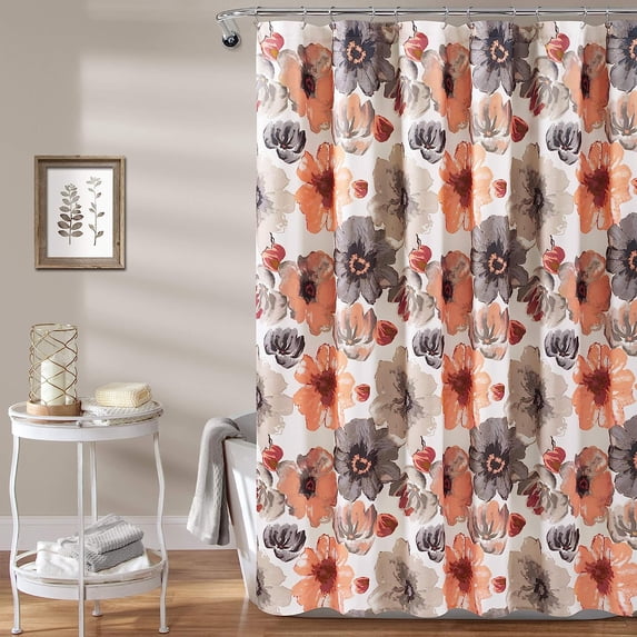 Leah Shower Curtain, 72" x 72", Coral