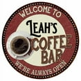 thumbnail image 1 of Leah's Coffee Bar Round Metal Sign Kitchen Room Wall Decor 100140041272, 1 of 1