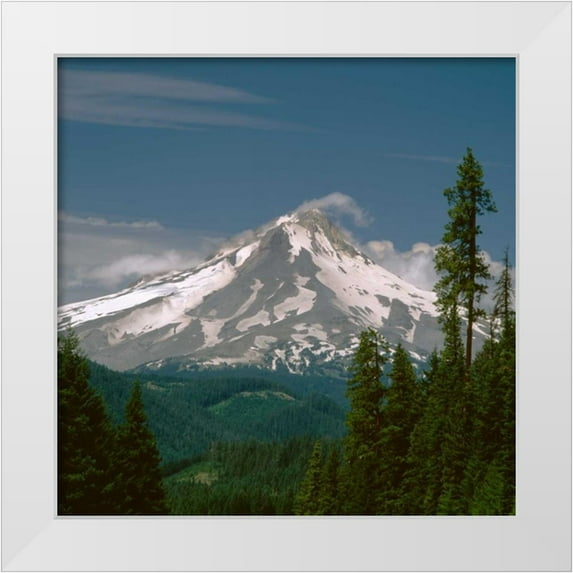 Leahy, Ike 12x12 White Modern Wood Framed Museum Art Print Titled - Mt. Hood East Side