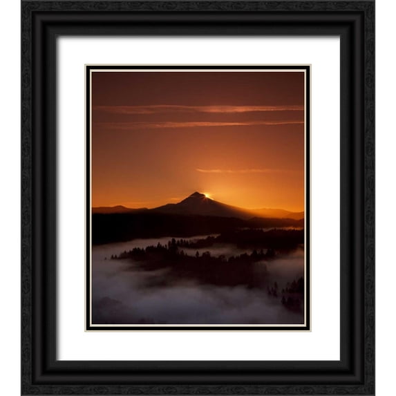 Leahy, Ike 12x14 Black Ornate Wood Framed with Double Matting Museum Art Print Titled - Mt. Hood XXVI
