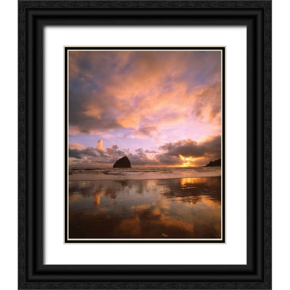 Leahy, Ike 12x14 Black Ornate Wood Framed with Double Matting Museum Art Print Titled - Pacific City V