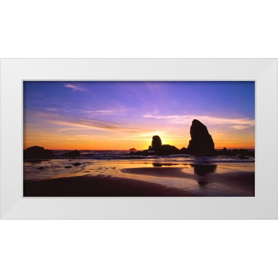 Leahy, Ike 14x9 White Modern Wood Framed Museum Art Print Titled - Cannon Beach IV