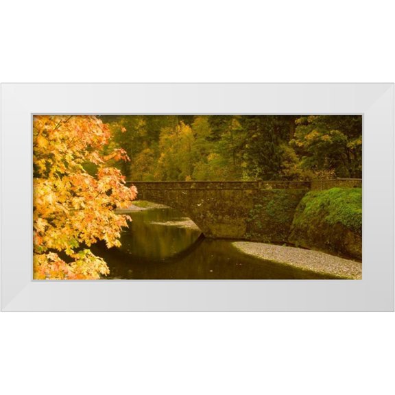 Leahy, Ike 14x9 White Modern Wood Framed Museum Art Print Titled - Stone Bridge