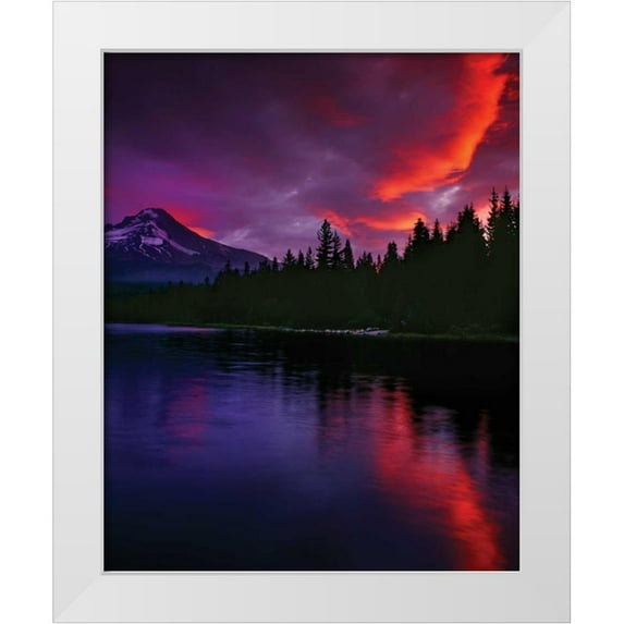 Leahy, Ike 20x24 White Modern Wood Framed Museum Art Print Titled - Mt. Hood XXVII