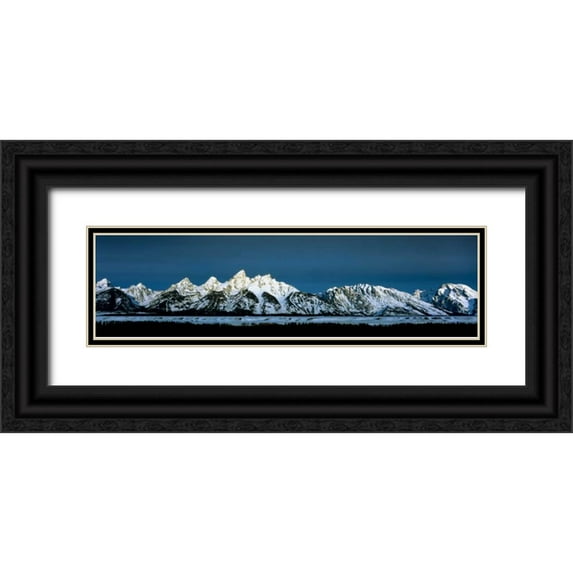 Leahy, Ike 24x9 Black Ornate Wood Framed with Double Matting Museum Art Print Titled - Grand Teton National Park VIII