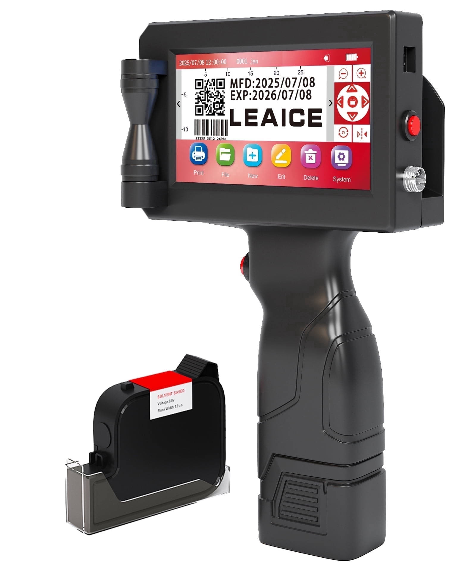 Leaice Handheld Inkjet Printer Gun with Ink Cartridge and 2000 mAh Battery 1 Inch Print height