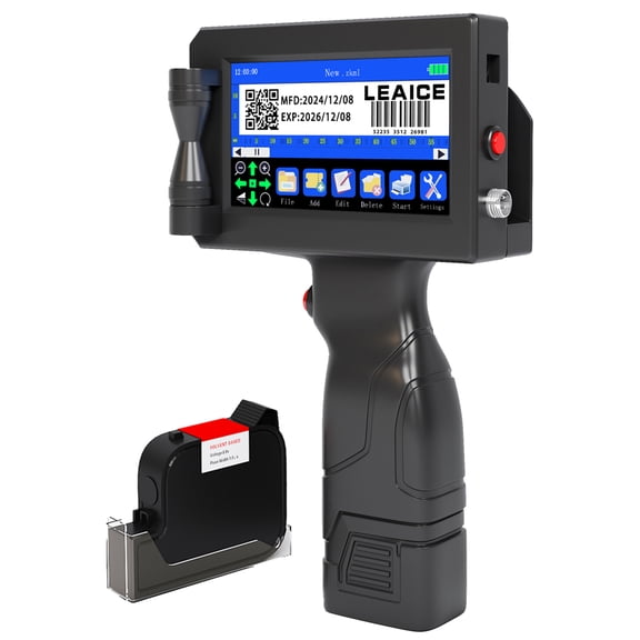 Leaice Handheld Inkjet Printer, Portable Handheld Printer Gun for Text QRCode Barcode Batch Number Label Logo Image