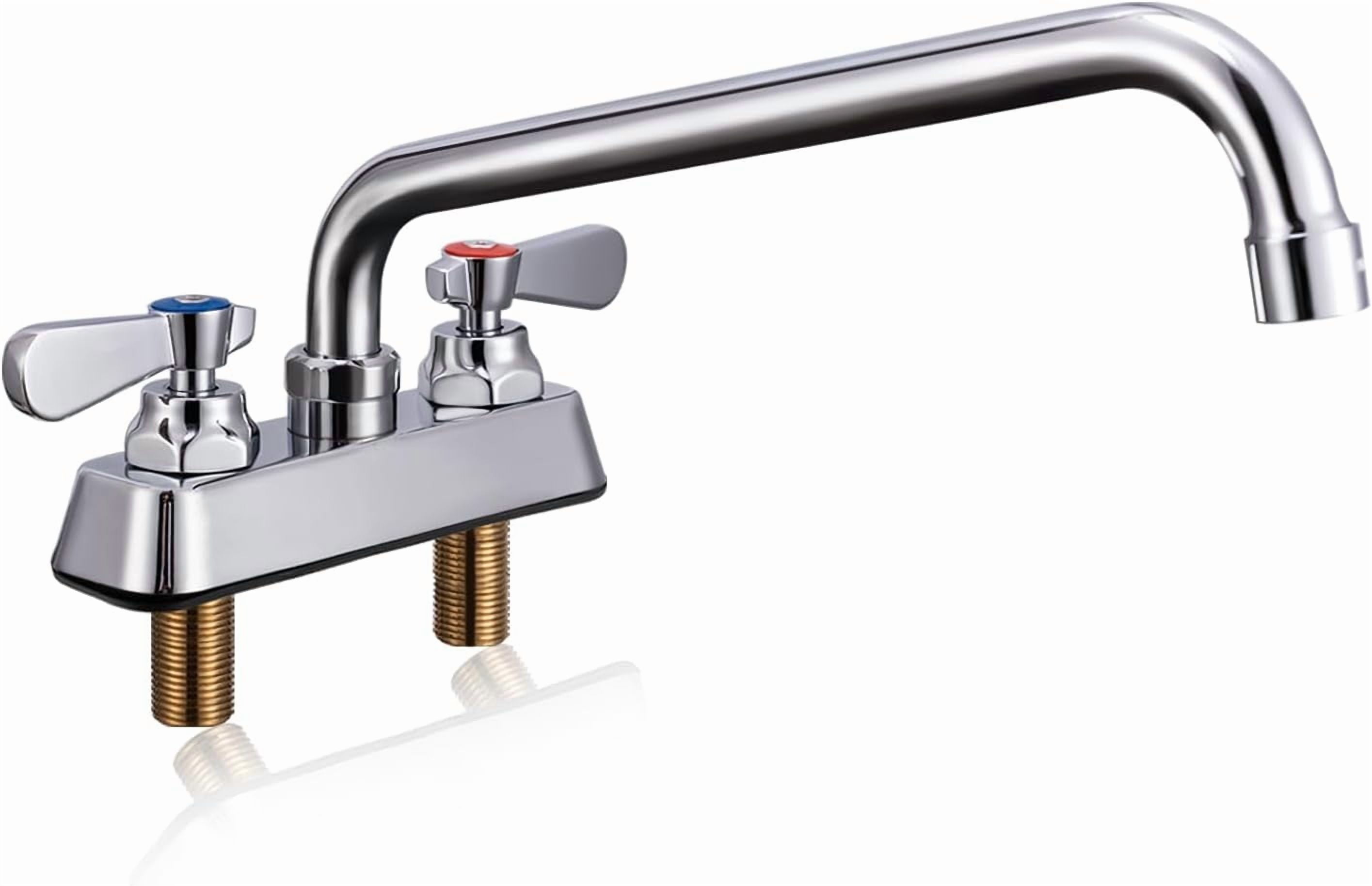 Leak-Free Commercial Kitchen Sink Faucet 4 inch Center 2 Hole ...
