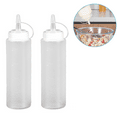 LeakFree Set of 2 Durable Clear Food Dispenser Squeeze Squirt Bottle