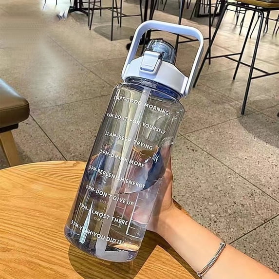 Leak-Proof 2L Sports Water Bottle with Straw and Handle, Ergonomic Large Gym Jug for , Exercise