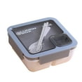 thumbnail image 1 of Leak-Proof Bento Lunch Box 850 Ml, Microwave-Safe Meal Prep Container with Divider & Fork, Travel Picnic Work Food Storage, Compact Reusable Lunch Kit, Insulation Box*1, Chopsticks*1 Pair, Spoon*1, 1 of 4