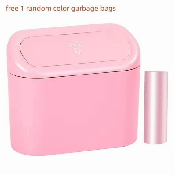 Leak-Proof Car Trash Can with Lid, Durable Auto Trash Bin, Multipurpose Organizer for Vehicle, Home, Office & Travel Accessories Pink