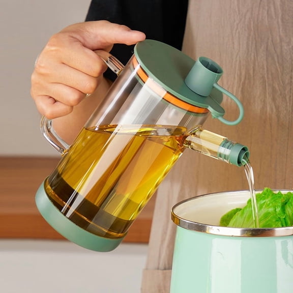 Leak-Proof Glass Oil Pot - Large Capacity Kitchen Dispenser for Oils, Vinegars, and Sauces
