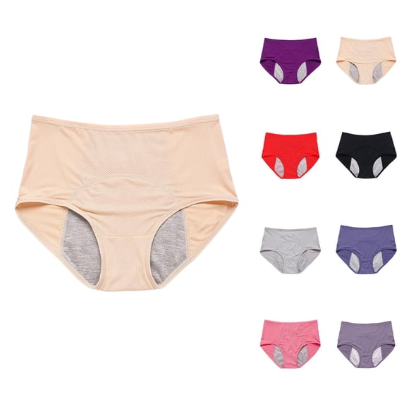 Leak-Proof Plus Size Menstrual Underwear for Women, Medium to High Waisted Sanitary Pants, Size L–8XL (40–150 kg), Leakproof Before & After Period