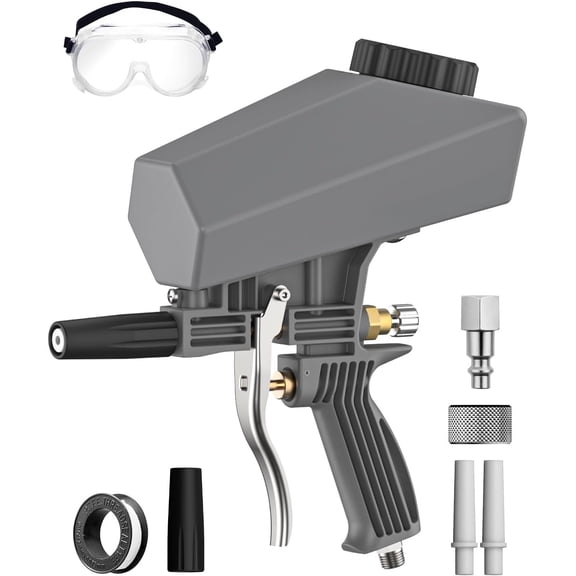 Leak-Proof Portable Sand Blaster Kit for 60-120 PSI Air Compressor, Mini Sandblaster for Rust & Removal, Compatible with Oxide, Sand & Soda, for Small Project