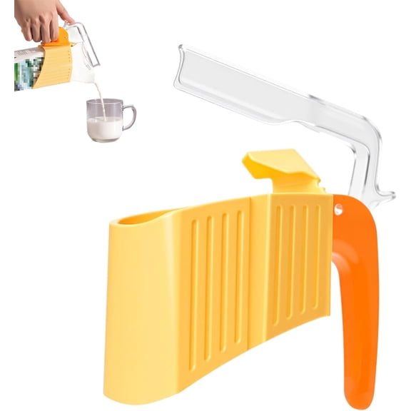 Leak-Proof Reusable Milk Carton Clip with Handle, Ergonomic Easy Pour Milk Bag Holder, Portable Juice Broth Sealer Clamp for Fridge Travel Picnic(xxw)