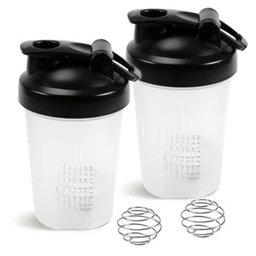 Leak-Proof Shaker Bottle with Shaker Balls - 400ml (12-OZ) ，Pack of 2- Ideal for Workout Supplements, Protein Powder - BPA Free - Portable Fitness Bottle for Fitness Enthusiasts and Athletes - White